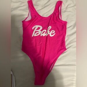 Pink 'Babe' One Piece Swimsuit